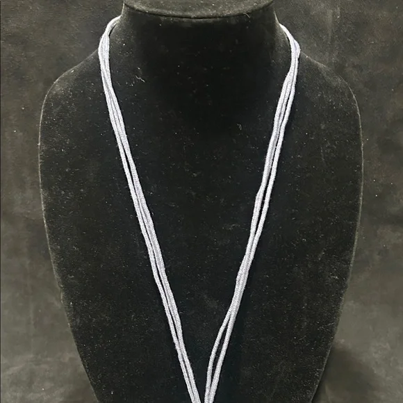 Christopher & Banks Blue and Silver Beaded Necklace - Picture 11 of 15